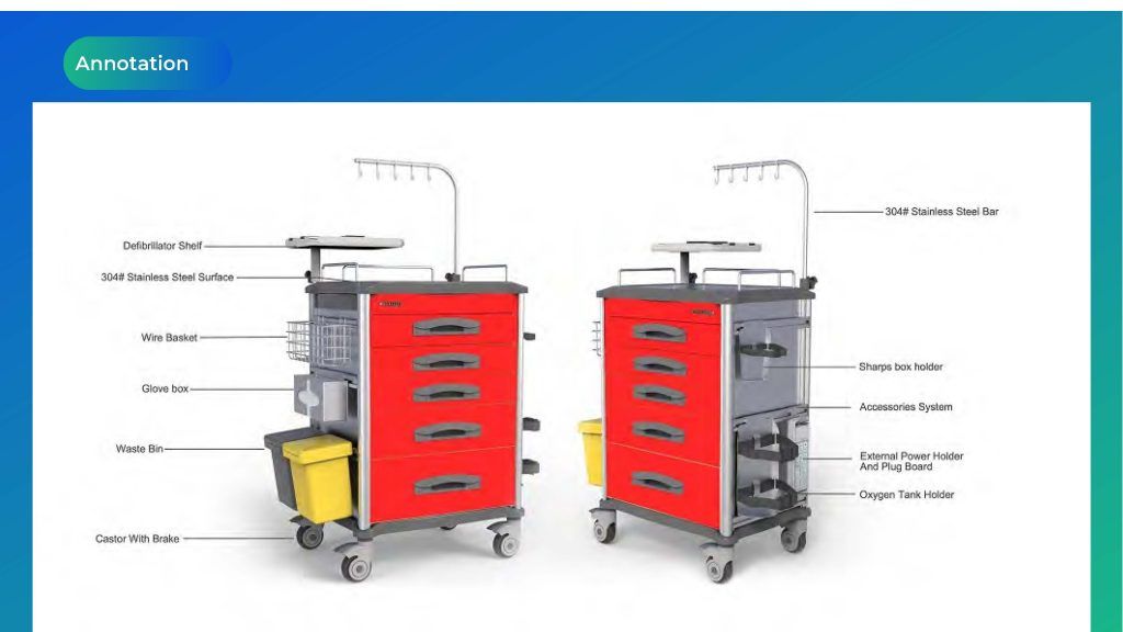 aluminium medical carts