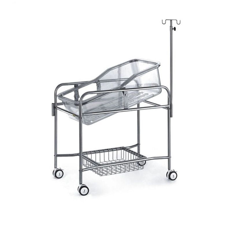 Fixed Height Stainless Steel Hospital Baby Crib - China Medical ...